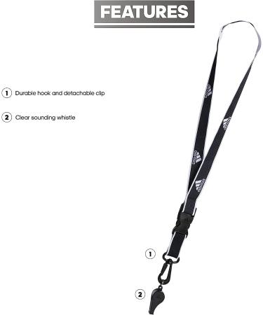 adidas Coach's 2.0 Whistle and Lanyard Black/White - Unisex-Adult, One Size - Buy Online on GoSupps.com