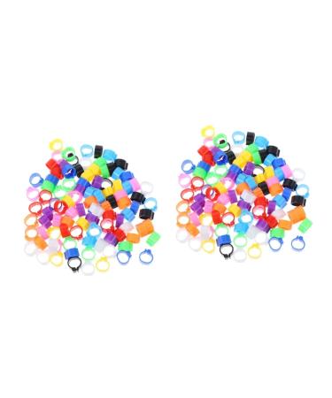 HANABASS 200 Pcs Meat Pigeon Anklet Pet Tags Dove Ring Pigeons Identification Ring Adjustable Ankle Ring 1.3X1.3CMx2pcs Assorted Colorx2pcs