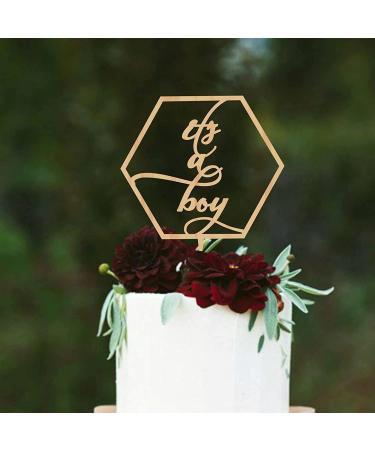 Personalised Cake Toppers Cake Decorations It's a Boy Cake Topper Baby Shower Cake Toppers Exquisite Cake Decorations 1st First Birthday Dessert Topper Wood - Buy Online on GoSupps.com