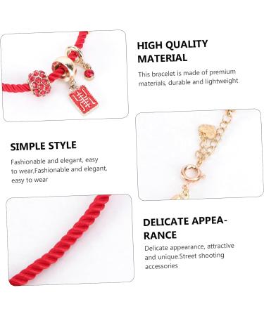 TEHAUX 2 Pcs Red String Bracelet Friendship Strand Bangles Friendship Braclets Bracelet Gift for Women New Year Gift Lucky Rope Strap 2021 Lucky Bracelet Alloy Crystal Armband Student - Buy Online on GoSupps.com