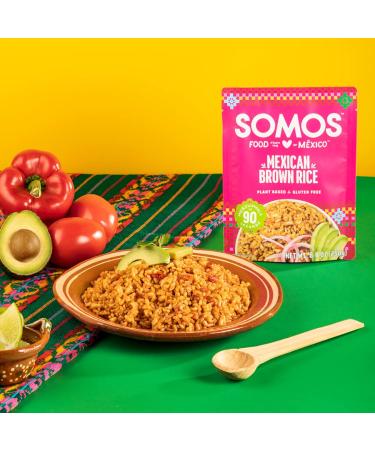 SOMOS Mexican Brown Rice 8.8 oz Pouch (Pack of 6) - Gluten-Free, Non-GMO, Vegan Microwavable Meals - Buy Online on GoSupps.com