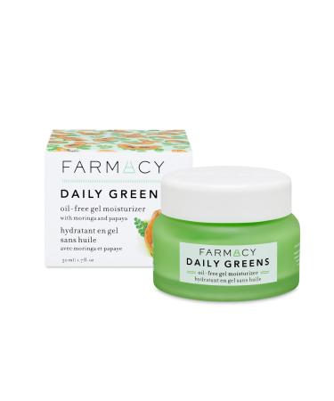 Farmacy Daily Greens Oil Free Gel Face Moisturizer - Daily Facial Moisturizing Cream with Hyaluronic Acid - New Fragrance-Free Formula 1.7 Fl Oz (Pack of 1)