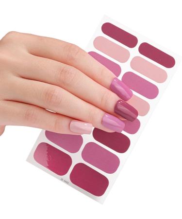 16 Strips Semi Cured Gel Nail Stickers Uv Lamp Required Gel Nail Polish Wraps Gel Nail Art Stickers for Women Girls Style Ze0442 - Buy Online on GoSupps.com
