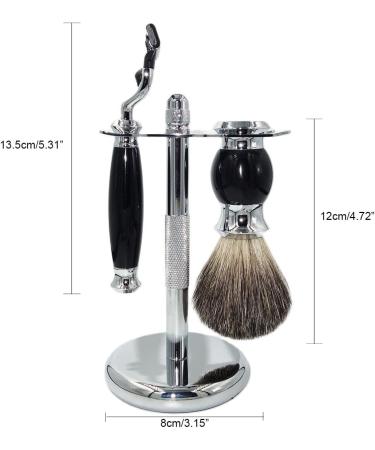 HRTC Men's Razor Set - Stainless Steel Roof Hair Brush & Manual Holder | Stylish Cleaning Tool Gift (10x17cm Silver) - Buy Online on GoSupps.com