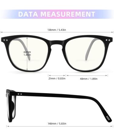 JOOX Vintage Reading Glasses for Men & Women - Rectangular Black Reading Aid with Spring Hinges (1.0x) - Shop Internationally - Buy Online on GoSupps.com