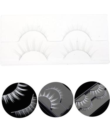 POPETPOP 2 Pairs White False Eyelashes Cross Eyelashes Full Strips Eyelash Makeup Eyelashes Reusable Cosplay Lashes Eyelashes Women Faux Lashes Miss Chemical Fiber Tool Fluffy - Buy Online on GoSupps.com
