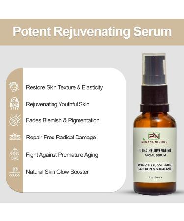 Ultra Rejuvenating Face Serum | Boost Skin Glow Elasticity & Tone | Anti-Aging with Stem Cells & Hyaluronic Acid - Buy Online on GoSupps.com