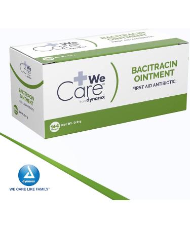 Dynarex Bacitracin Topical Ointment USP - First Response Wound Care Supplies for Minor Cuts Scrapes & Burns - Helps Keep Wounds Clean - 1 Box of 144-0.9g Packets - Buy Online on GoSupps.com