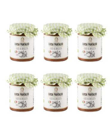 Pantaleo Agricoltura Luisa Pantaleo organic tomato and basil sauce 6 jars of 280 g 100 Made in Italy without preservatives low fat content condiment for pasta