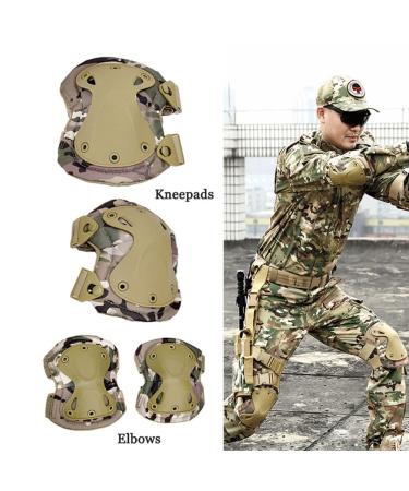 CP Camo Military Tactical Knee & Elbow Pads for Outdoor Sports - Combat, Airsoft, Paintball, Hunting | Skate Protective Gear - Buy Online on GoSupps.com