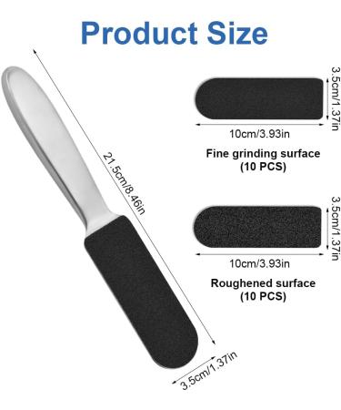 Foot File for Hardened or Dry Skin Stainless Steel Foot File with Replacement Sandpaper Coarse and Fine Stainless Steel Callus Rasp Callus File Foot Care Professional Callus File for Callus - Buy Online on GoSupps.com