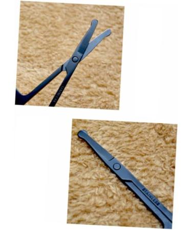 Beaupretty 2 SKE Onion Cutter Fabric Shears & Nasal Hair Scissors for Men - Stainless Steel Nose Hair & Eyebrow Trimmer - Medium Size | 2 Pack Black - Buy Online on GoSupps.com