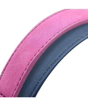 Didog Custom Leather Dog Collar - Soft & Padded with Engraved Name Tag for Small & Medium Dogs (S: 25-30 cm Purple) - Buy Online on GoSupps.com