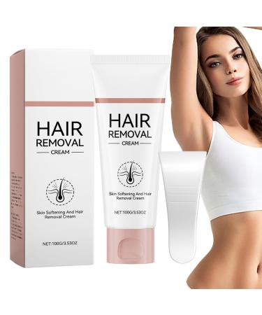 Jingmiger Facial Hair Removal Cream - 120ml Nourishing Hair Removal Cream with Spatula - Bikini Hair Removal Product For Women Face Arms Underarms Bikini Line Legs Intimate Area Care