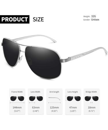 Joopin Polarised Sunglasses: Al-Mg Metal Frame Double Bridge Aviation Sunglasses - Buy Online on GoSupps.com