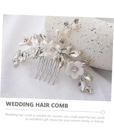 Healeved Bridal Hair Comb Bridal Hair Side Comb Flower Hair Side Comb Decorative Hair Comb Wedding Hair Comb Floral Hair Comb Wedding Hair Accessories Flower Hair Accessories White Metal - Buy Online on GoSupps.com