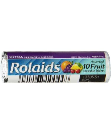 Rolaids Ultra Strength Fruit Tablets 10 Count x 12 Pack - Fast Heartburn Relief - Buy Online on GoSupps.com