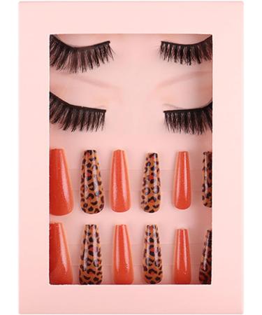 Faux Mink Lashes Manga Lashes Natural Look False Eyelashes with French Tip Press On Nails Coffin False Nails Set Full Cover Press On Nails SET71 - Buy Online on GoSupps.com