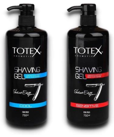Totex Cool Shaving Gel 750ml | Clear Transparent Formula for Men & Women | Quick Dry, Sensitive Skin Protection | Ideal for Bikini Line Shaving - Buy Online on GoSupps.com