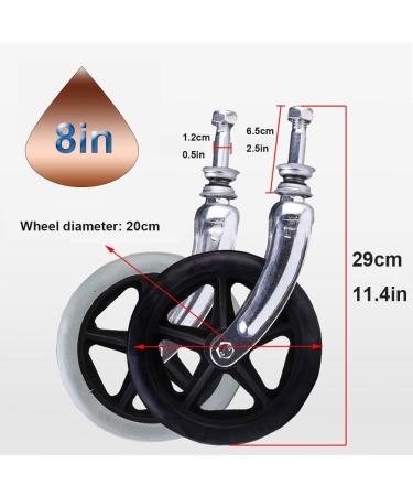 2pcs PVC Wheels Replacement Wheelchair Caster 6in 7in 8in Front Wheel Walker Solid Wheel Replacement with Steel Front Fork Non-Slip Wheels(Black 20cm(8inches)) 20cm(8inches) Black - Buy Online on GoSupps.com