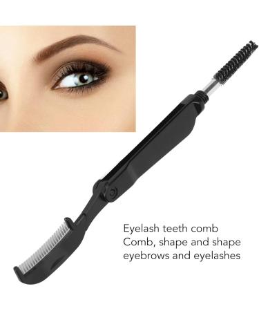 Metal Teeth Eyebrow Comb 2 in 1 Eyelash Teeth Comb Black Eyelash Brush and Comb Stainless Steel Dual Heads Foldable Grooming Teeth Eyebrow Brush for Makeup - Buy Online on GoSupps.com