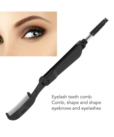 2 in 1 Eyelash and Eyebrow Comb - Stainless Steel Dual Head Grooming Brush for Makeup | Foldable Black Eyelash Brush - Buy Online on GoSupps.com