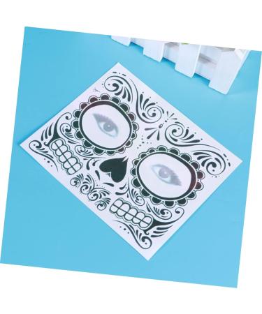 Beatifufu 2pcs Halloween Party Skeleton Skeleton Web Full Face Flower Decals Halloween Face Halloween Skeleton Black Skeleton Sticker Accessories Aldult Woman - Buy Online on GoSupps.com
