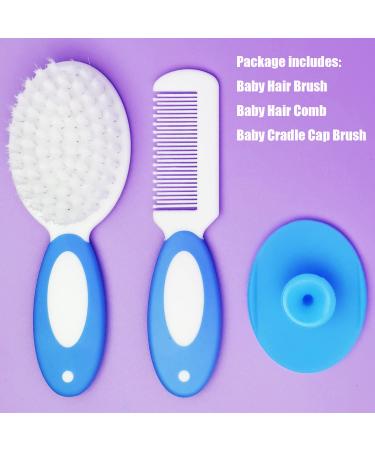 Baby Hair Brush & Comb Set for Newborns & Toddlers | Soft Bristles Ideal for Weighing Hat | Perfect Baby Gift (Blue) - Buy Online on GoSupps.com