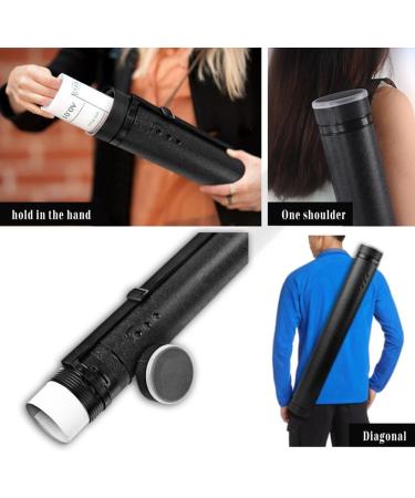 Dewel Plastic Document Tube 24.5-40 Inches Adjustable with Carrying Strap - Black, Waterproof, Telescoping Carrying Case - Buy Online on GoSupps.com