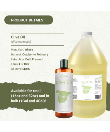 Olive Oil - 100% Pure Cold Pressed Natural Olive Oil (Aceite de Oliva) for Essential Oils Dilution Massage & Skincare - Premium Grade (16oz) Olive Oil 16 Fl Oz (Pack of 1) - Buy Online on GoSupps.com