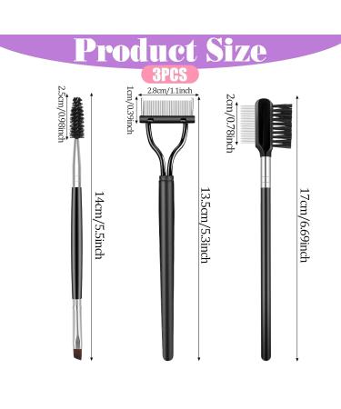 3-Piece Eyebrow & Eyelash Brush Set - Professional Eye Makeup Tools for Perfect Brows & Lashes | International Shipping - Buy Online on GoSupps.com