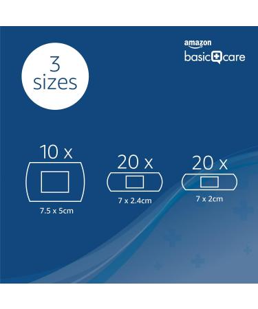 Amazon Basic Care Ultra Sensitive Plasters - 50 Count Pack - Suitable for Infants, Kids, and Elderly - Soft Silicone - 3 Sizes Included - Buy Online on GoSupps.com