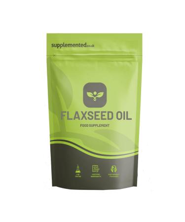 Flaxseed Oil Capsules 1000mg 180 Softgels - High Strength Cold Pressed UK Made. Pharmaceutical Grade