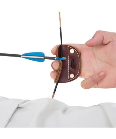 CyberDyer Cow Leather Archery Finger Tab for Recurve Bows - Brown | Hunting Finger Protector - Buy Online on GoSupps.com