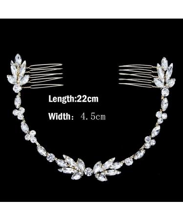 Resweky Bride Wedding Flower Hair Comb Silver Rhinestone Bridal Hair Pieces Bride Hair Side Comb Hair Accessories for Women and Girls - Buy Online on GoSupps.com