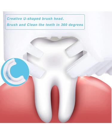 6 Pack Kids U-Shaped Silicone Toothbrushes for Ages 2-8 | Manual Training Toothbrush with Long Handle | Whole Mouth Clean | Blue Pink - Buy Online on GoSupps.com