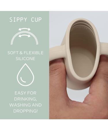 LoveyLu Silicone Sippy Cup with Straw - Spill-Proof Toddler Cup, Drop-Proof Handles, Microwave & Dishwasher Safe - 2 Pack (Pebble) - Buy Online on GoSupps.com