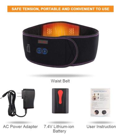 Cordless Heating Pad for Back Pain Relief - 45in Wireless Heat Belt with Massage for Lumbar Spine, Stomach & Arthritis - Buy Online on GoSupps.com