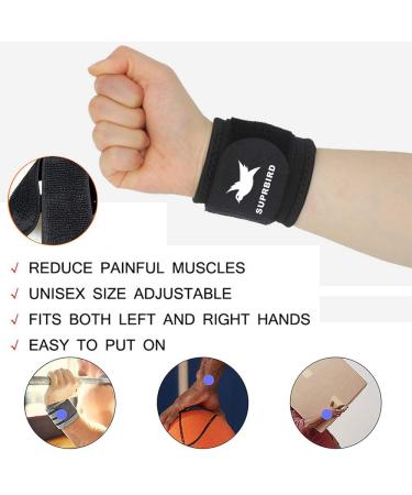 Suprbird Wrist Bandages - Breathable Wrist Support for Carpal Tunnel & Sprains with Velcro Fastener - Right & Left Hand Fitness - Buy Online on GoSupps.com