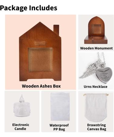 3 in 1 Dog Ashes Box Set Wooden Urns for Dogs Ashes with Urns Necklace (Heart) Monument Candle Holder Ashes Casket Keepsake Memorial Gift with Picture Frame Cremation Box for Cats Rabbit Small Pets Ashes Box+necklace Heart - Buy Online on GoSupps.com