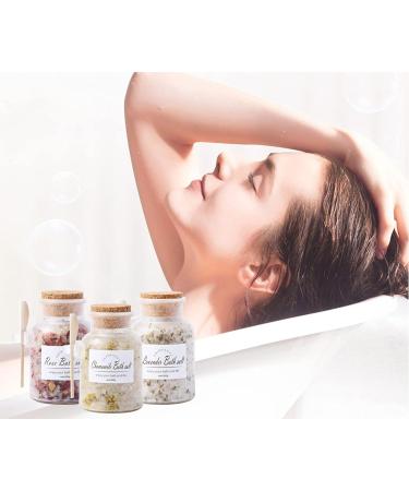 Himalayan Rose Bath Salt with Dead Sea Salt, Lavender & Bergamot Essential Oil - Stress Relief & Skin Soothing | 260g - Buy Online on GoSupps.com