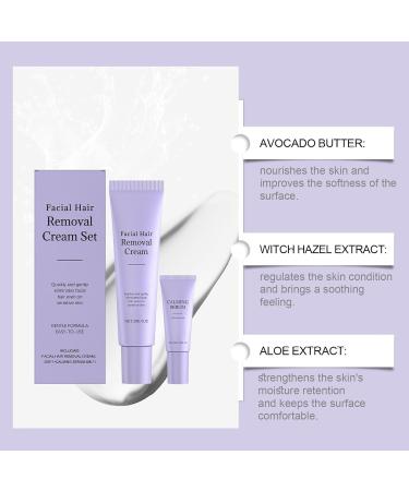 YUNFAX Facial Hair Removal Cream 40 ml Cream + 5 ml Soothing Serum Gentle Formula for Sensitive Skin Fast and Painless Hair Remover for Upper Lip Chin Sideburns All Skin Types 5 5 pcs - Buy Online on GoSupps.com