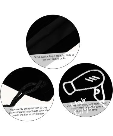 BIUDECO 4 Pcs Hair Dryer Storage Bag Mini Hair Organizer Storage Hair Dryer Travel Bag Tool Flannel Black - Buy Online on GoSupps.com