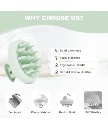Aimike Silicone Scalp Massage Brush - Eco-Friendly Shampoo Brush for Hair Growth & Relaxation | Mint Green - Buy Online on GoSupps.com
