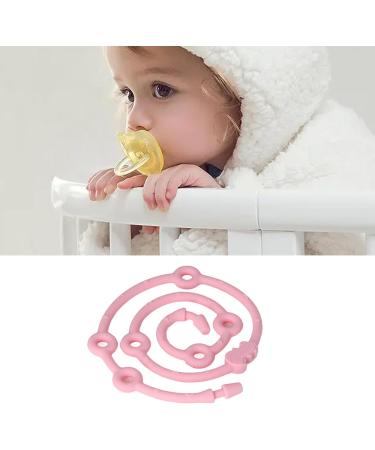 Topincn Pink Silicone Pacifier Clips Adjustable Baby Bottle Straps & Toy Seat Belts - Stretchy Bite Ring Dishwear for Strollers - Buy Online on GoSupps.com