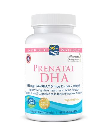 Nordic Naturals Prenatal DHA - Supports Brain Development in Babies During Pregnancy and Lactation Unflavoured 90 Count