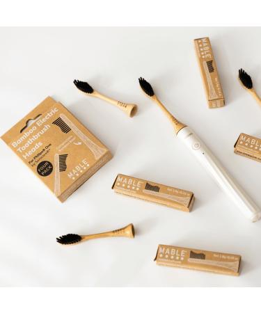 MABLE Bamboo Electric Toothbrush Heads | Compatible with Philips One | 4 Soft Plant-Based Replacement Heads for Adults - Buy Online on GoSupps.com