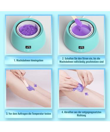 Cithot Wax Warmer Hair Removal Kit - LCD Touchscreen 4 Wax Beans & 20 Spatulas | Easy Cleaning Home Waxing Device for Bikini & Leg - 1.25 kg - Buy Online on GoSupps.com