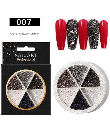 8 Wheels Metal Nail Art Decorations Colorful Mixed Metal Nail Art Nail Rhinestones 3D Shell Flower Glitters Flower Shell Beads(001) - Buy Online on GoSupps.com