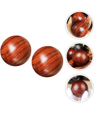 Natural Solid Wood Massage Ball - 2-Pack Hand & Foot Massager - 5cm Round Massage Balls for Hand Exercise | Health & Wellness - Buy Online on GoSupps.com